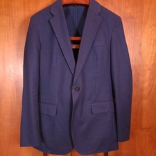 J Crew Sport Coat Blazer Ludlow Slim 38R Unstructured Moon Wool Cotton Navy Blue