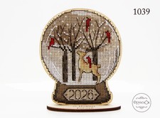 DIY Cross Stitch Kit Snow Globe on Wood Cross Stitch Craft Set