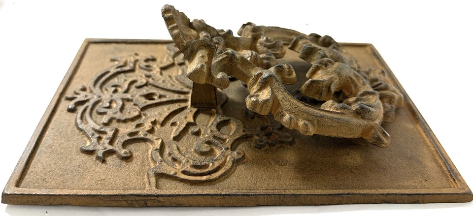 Vintage Style Cast Iron Ornate Wall Door Knocker Plaque | Victorian Rococo - Image 4 of 4