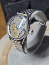 Montre mécanique squelette vintage – Fonctionnelle – Bracelet acier – Ø 34 mm