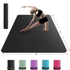 6MM 4 Inch Extra Large Yoga Mat Durable Eco Friendly Exercise HAPBEAR 72x48x6mm