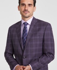 295 Michael Kors Men's Classic Fit Burgundy Plaid Sport Coat 40 S zse2826a