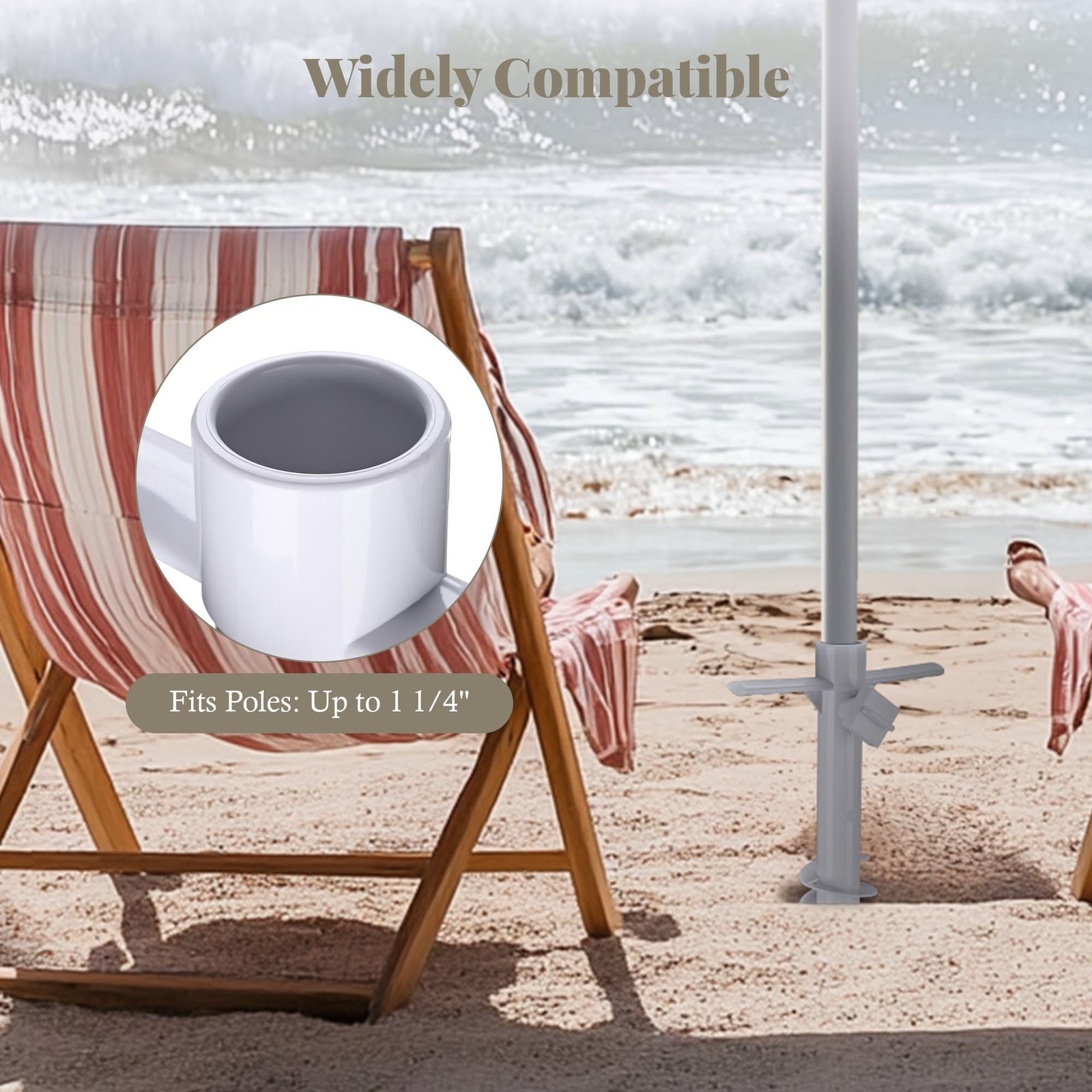 LAGarden 10" Beach Umbrella Sand Anchor Holder Grand Anchor Outdoor Sand Grass