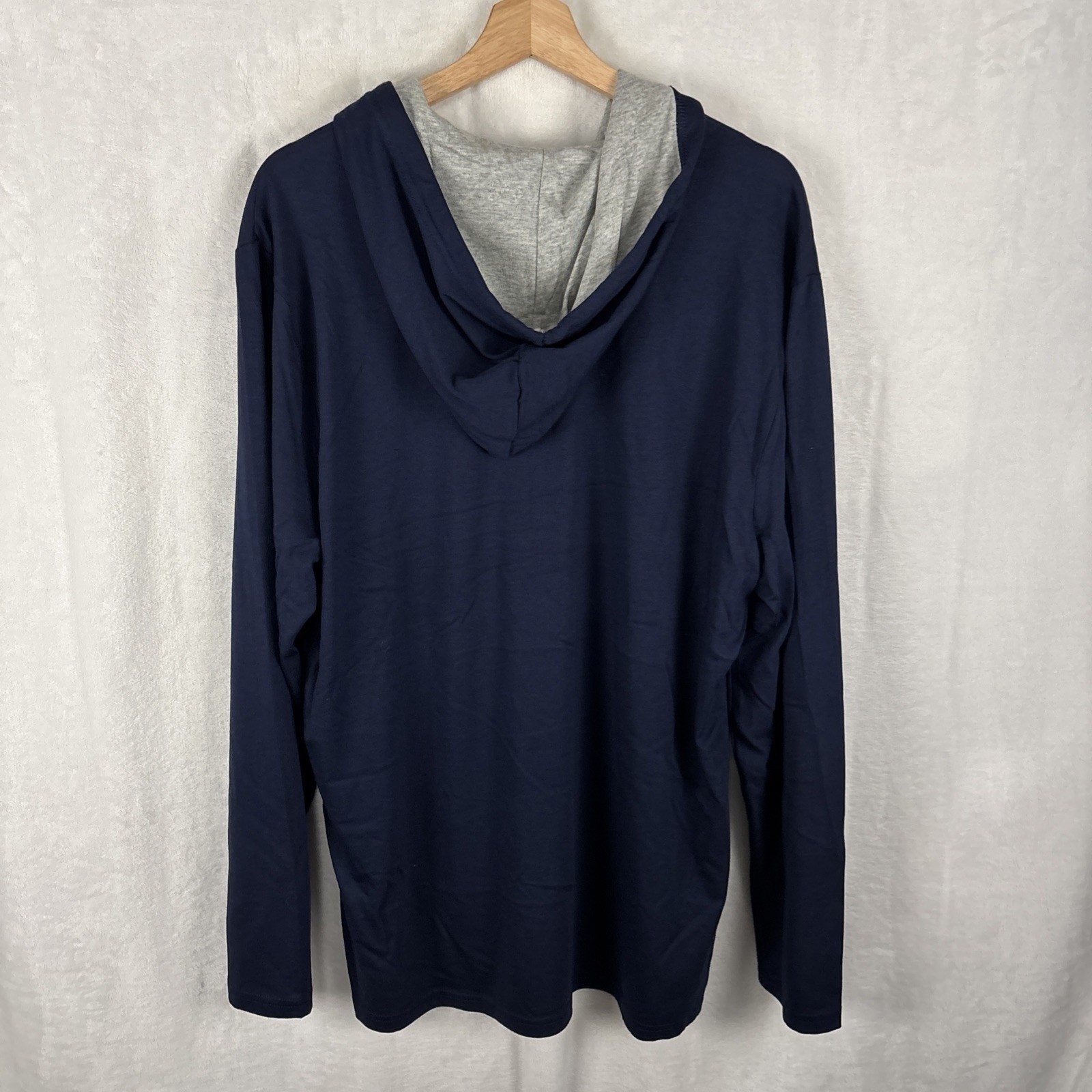 RALPH LAUREN Size Large Hoodie Tee Navy Jersey Knit PONY Supreme Comfort $65 thumbnail 6
