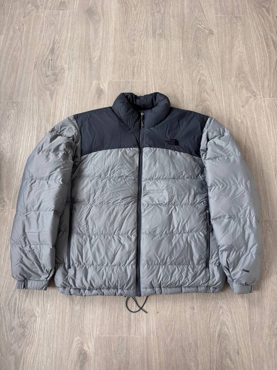 Chaqueta acolchada vintage para hombre The Birth Face 700 X-grande gris rara años 90