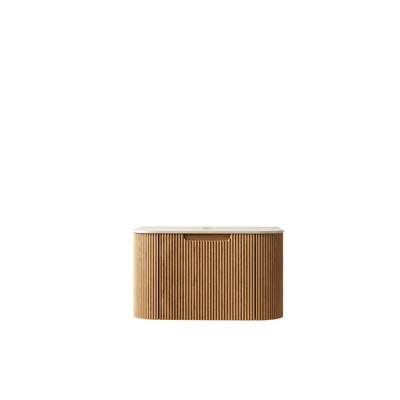 DINA 24'' Wall Mounted Plywood Cabinet with 1 Drawer, Roman travertine Sintered