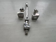 Silver Pendant And Earrings Set Square Design