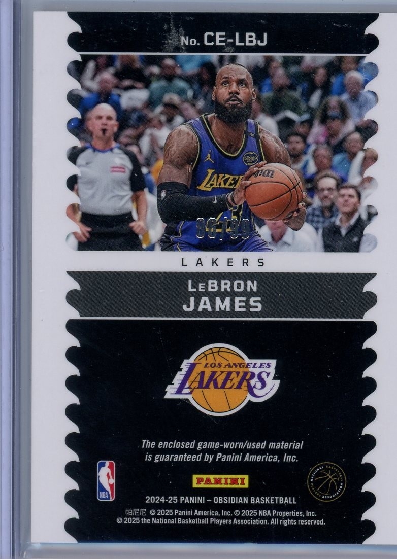 2023-24 Panini Obsidian - Cutting Edge Memorabilia LeBron James