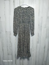 J. Crew Size 0 Ruffle Neck Peasant Dress Animal Leopard Print