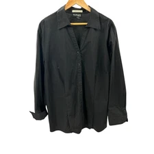 Style & Co Women’s Black Button-Front Long Sleeve Shirt - Size 24W