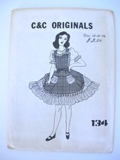 UNCUT Vintage C  C Originals Apron Square Dance Dress Pattern 134 12 14 16