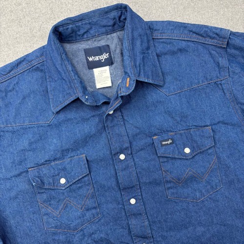 Chemise Western Wrangler Homme Taille XL, Marron Et Gris à Carreaux, Boutons Pression