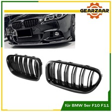 KÜHLERGRILL NIEREN GRILL DOPPELSTEG FÜR BMW 5er F10 F11 2010-2016 GLÄZ SCHWARZ
