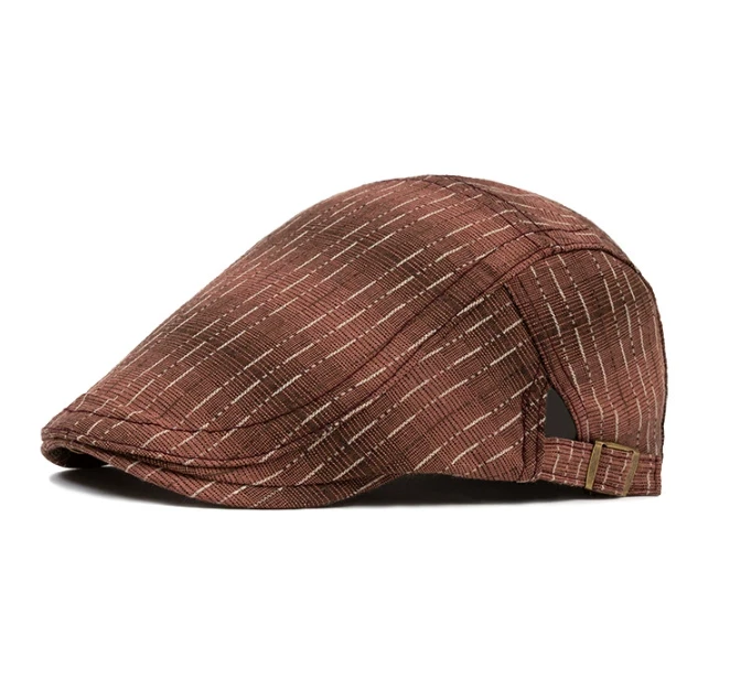 Gorra Gatsby de algodón liso a cuadros para hombre boina plana de newsboy taxista golf conducción Foto 4 de 4