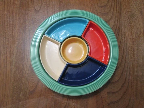 Vintage Fiestaware original RELISH TRAY 6 pieces in all 6 colors 1930’s Fiesta