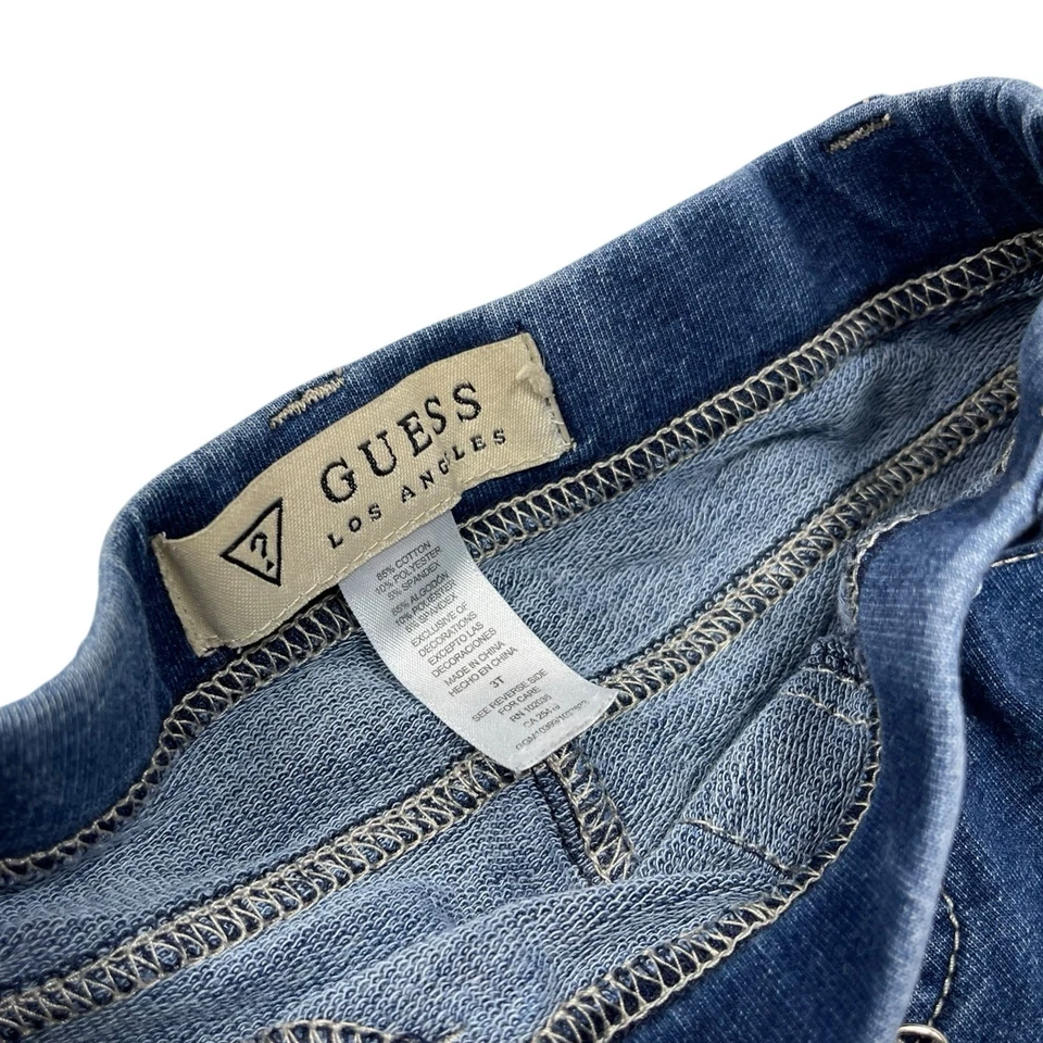 Pantalones de mezclilla Guess Los Angeles 3T azules para niños pequeños cintura elástica entrepierna de 14" Foto 4 de 4