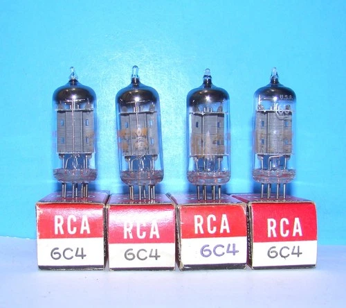 6C4 NOS RCA radio audio amplifier vintage vacuum tubes 4 valves tested EZ90 6C4