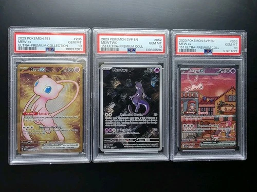 PSA 10 - 2023 151 MEW #205, MEW #053, MEWTWO #052 ULTRA-PREMIUM COLLECTION SET