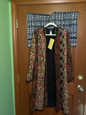Women's KOOS Long Open Front Kimono Jacket. Size Large Lightweight Sheer New