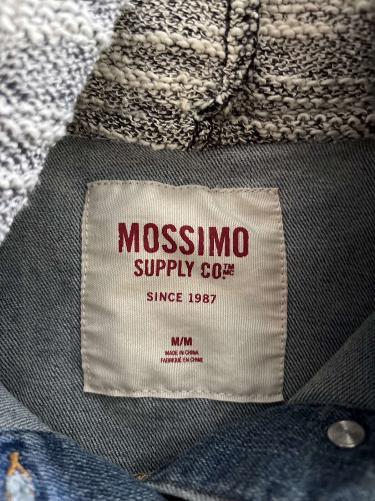 Mossimo Jean Jacket Small Button Front Hooded Den… - image 2