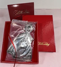 Williamsburg Silver Plate KIRK STIEFF 1989 Ornament Doll Pioneer with Box, tag