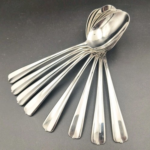 8er Set Oneida USA .. GALA IMPULSE Muster Edelstahl Oval Platz Suppenlöffel - Bild 6 von 9