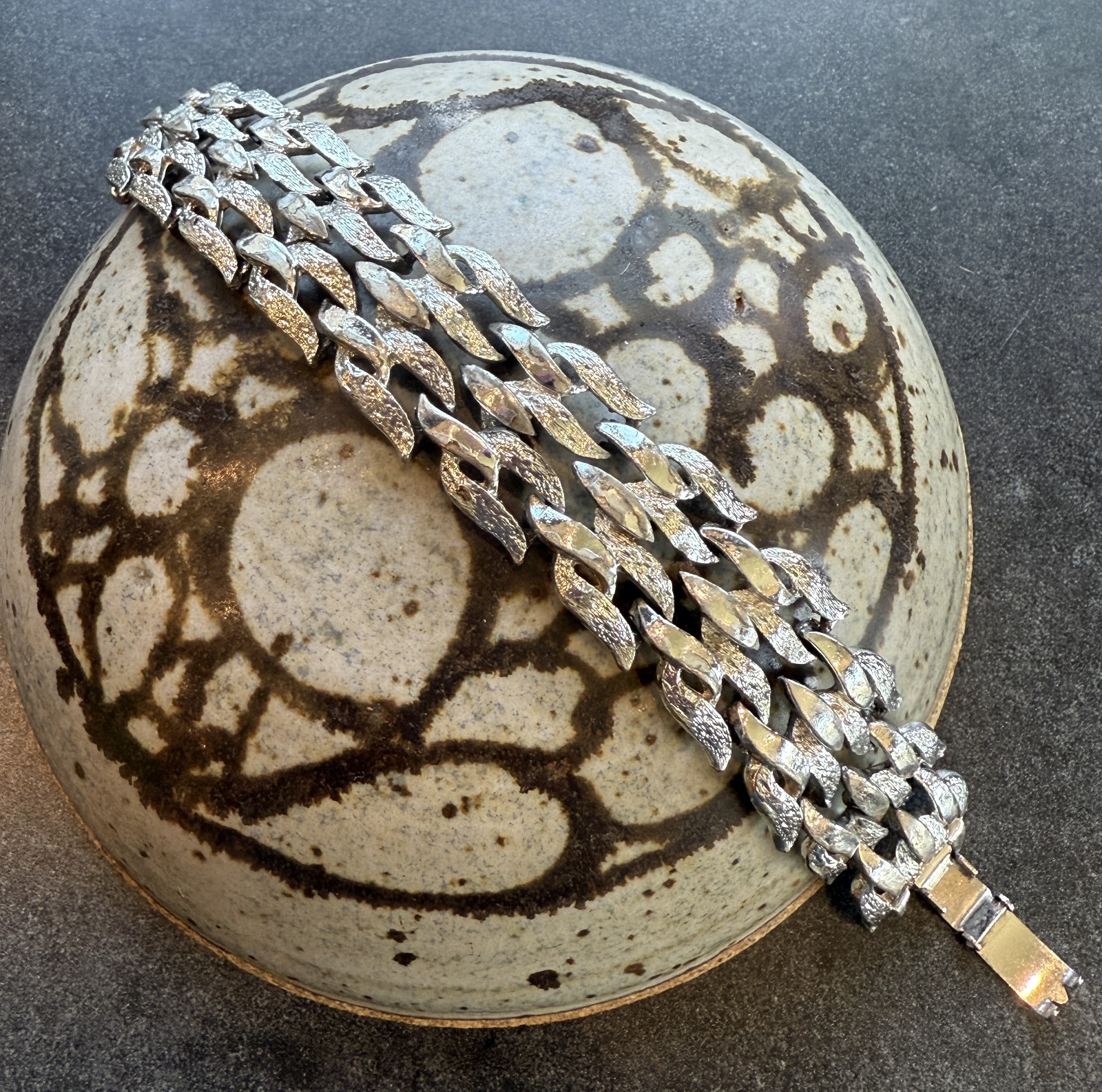 Vintage Coro Interlocked Silver Tone Bracelet 7