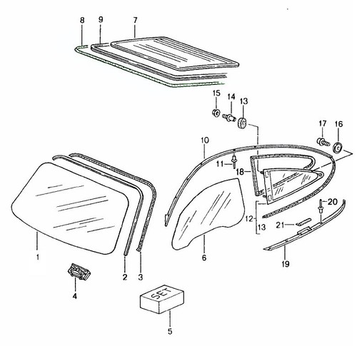 PORSCHE 996 REAR WINDOW GLASS FRAME SEAL 99654552104 - 第 1/3 張圖片