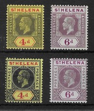 ST HELENA 1912-13 TWO SETS MH (second 4d slight crease). SG 83-86 (G39)