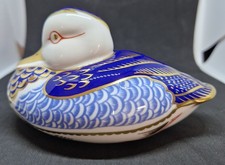 Royal Crown Derby Duck Paperweight with Gold Stopper, Excellent Condition
