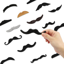 66Pc Fake Mustache Set Self Adhesive Beard Costume Cosplay Halloween Christmas