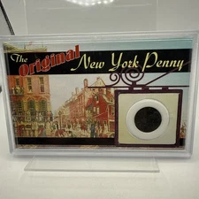 Original New York Penny Copper Duit Coin 1747 Sealed Commemorative Case FREE S&H