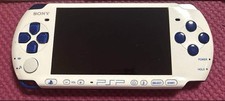 Sony PSP 3000 Limited White/Blue Console, Slight Screen Yellowing, Used