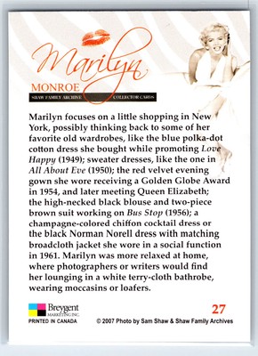 2008 Breygent Marilyn Monroe #27 | eBay