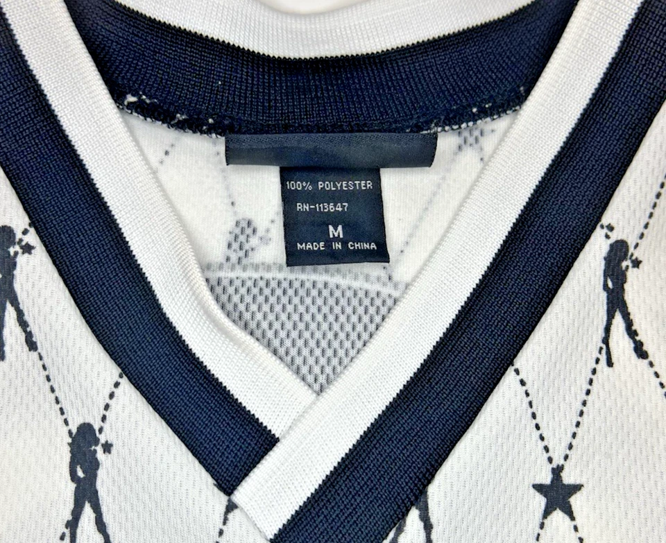 Camiseta deportiva sin mangas de malla blanca y negra mediana para hombre talla Skin Industries vintage Y2K Foto 4 de 4