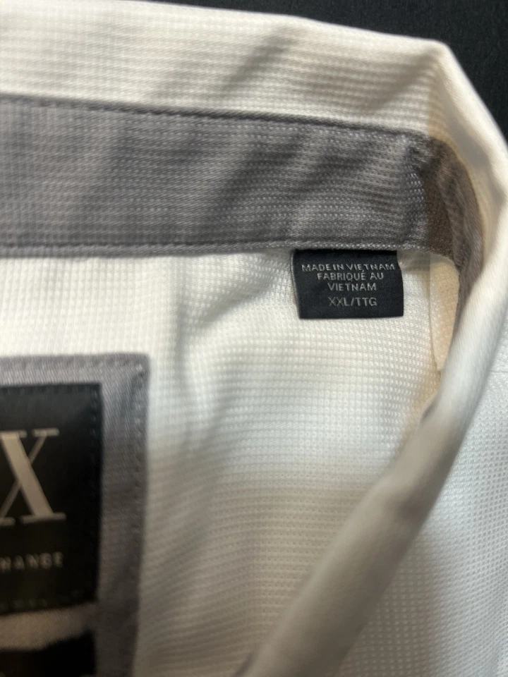 A|X Armani Exchange Men's Long Sleeve White Shirt 2XL - XXL Regular Fit - Image 3 of 4