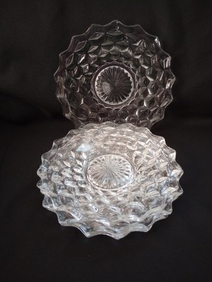 Fostoria American Cubist Clear Glass 7 3/4'' Salad/Bread Plate- Set Of 4