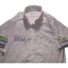 Vintage Red Kap Striped Mechanic Shirt PACCAR Grand Auto Supply Castrol PRISTINE