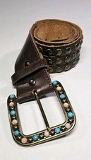 Ariat Belt Fancy Western Leather Rhinestone Womans Floral Medium Waist 32-36