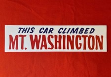 THIS CAR CLIMBED MT. WASHINGTON BUMPER STICKE...