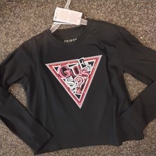 Image of SALE NEW GUESS GIRLS BLACK  T-SHIRT SIZES 8 YRS 10 YRS 12 YRS 14 YRS 16 YRS