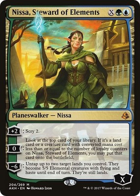 Nissa, Steward of Elements #204 (NM) AKH MTG