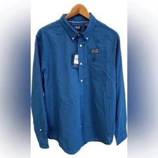 Chaps Classic Dark Blue Mens Long Sleeve Collared Button Gingham Shirt XL NWT