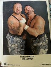 WWF Bushwhackers Luke and Butch Autographed Original Wrestling Photo 1989