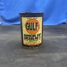 OLD 1930'S ERA GULF HIGH PRESSURE GREASE 1 POUND CAN GULF OIL GAS REFINING A4C