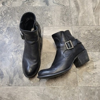 Vintage 90s y2k Durango Black Leather 6'' Shorty Harness Moto Western Boots 8