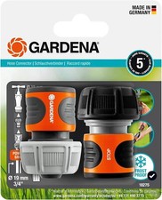 Gardena Hose Connector Set 19 mm 3/4 inch: For the beginning and end of the to