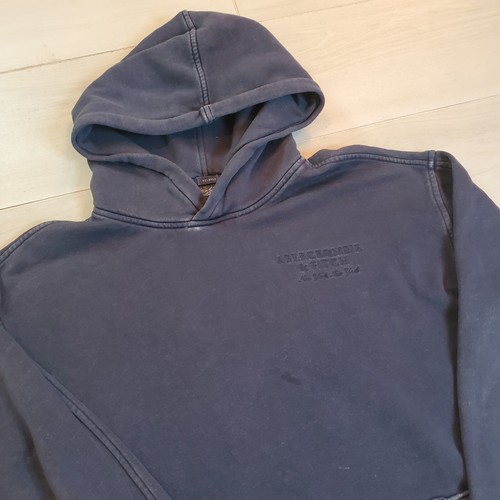 Abercrombie & Fitch Hoodie Mens S Blue Faded Relaxed Fleece Long Sleeve Pockets - Picture 4 of 13