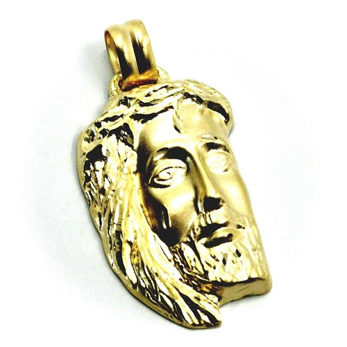 18K YELLOW GOLD JESUS FACE PENDANT BIG 