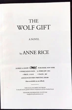 The Wolf Gift by Anne Rice Uncorrected Proof 2012 First Edition ARC